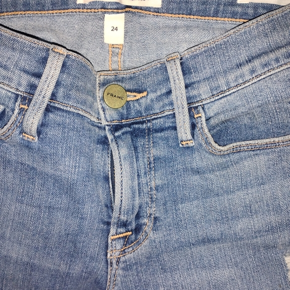 FRAME Distressed Blue Women's Jeans - Picture 2 of 4